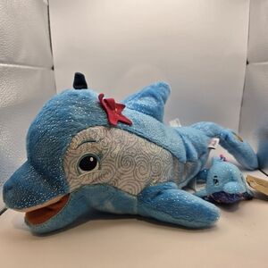 Girl Scout Cookie Rewards Coral The Dolphin 17" with Mini Plush Dangler 2023.